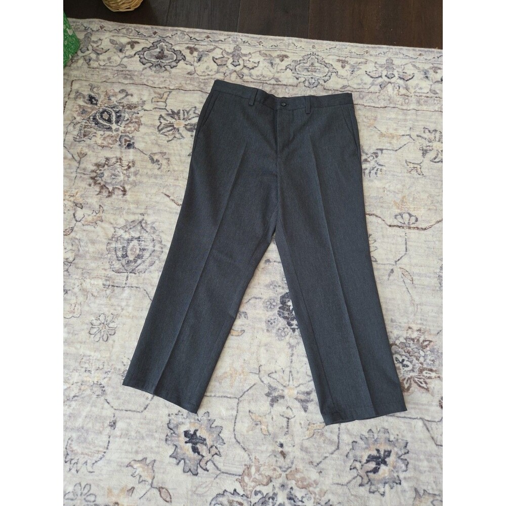 #34 DOCKERS Mens 38 X 29 Grey Pants Pleated Cuffed Individual Fit Waistband